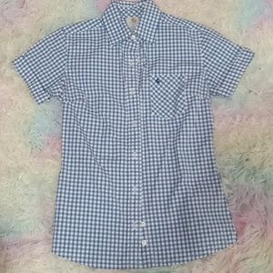 NWOT Carhartt for Women button down shirt. Size: S Color: Blue/White